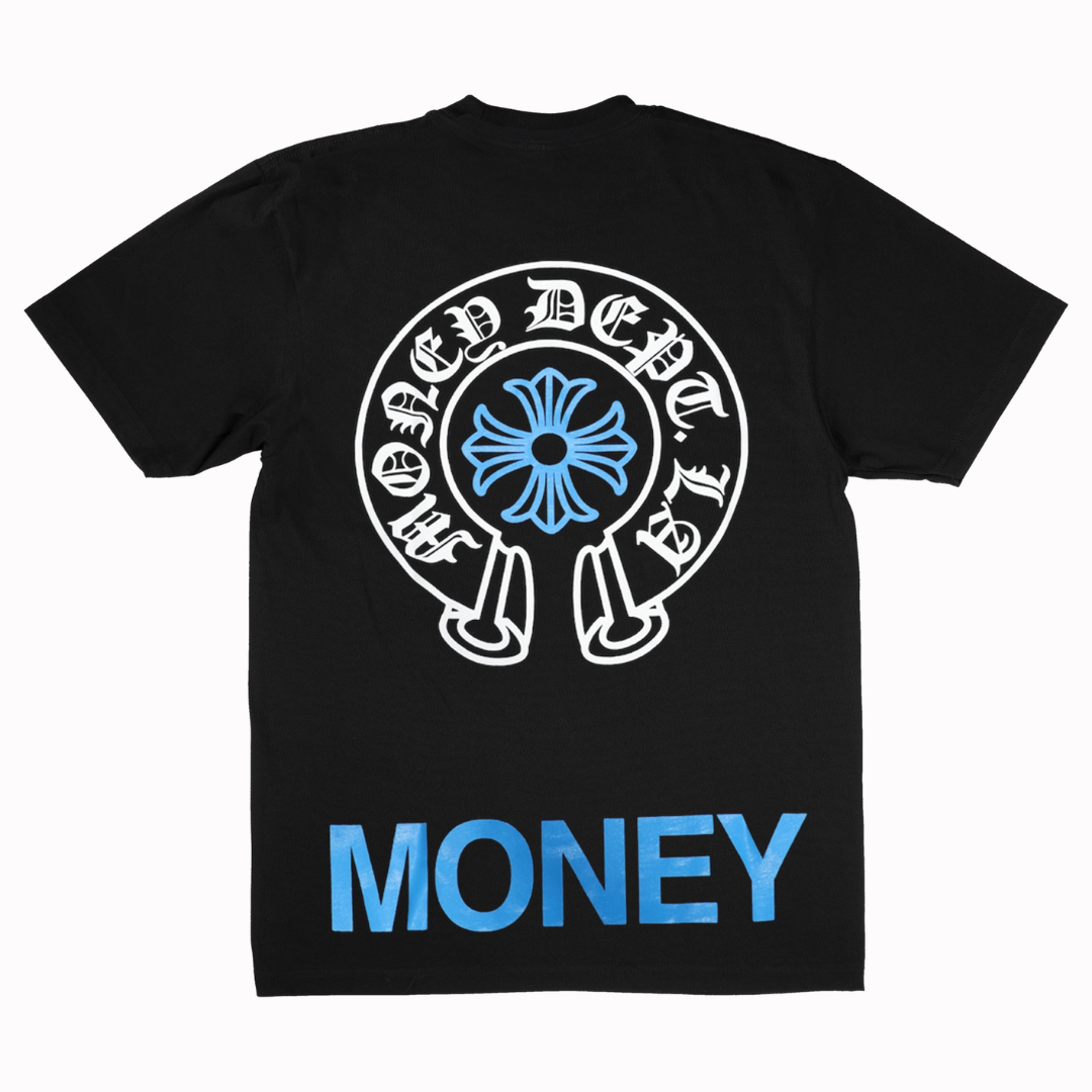 Money Dept Old English Tee (Black/Royal Blue)
