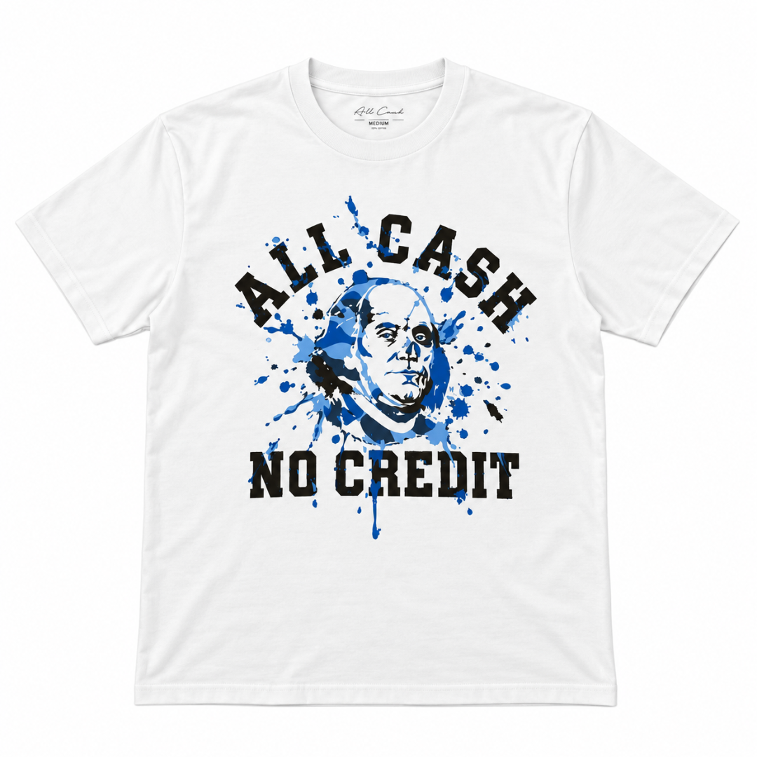 All Cash Benji Paint Splatter Tee (White/Blue)