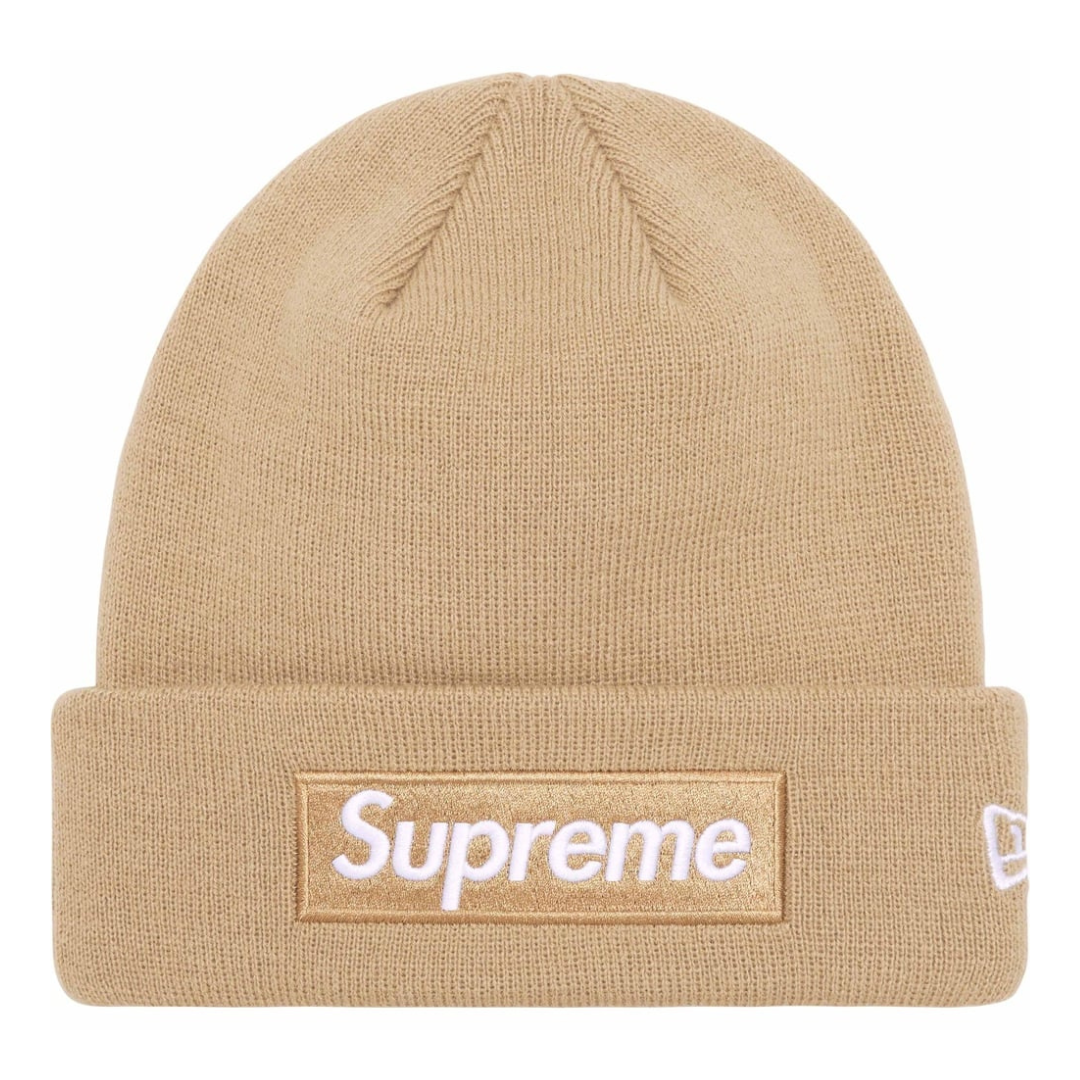 Supreme New Era Box Logo Beanie (Dark Sand) (FW23)
