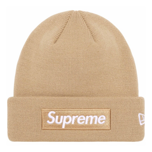Supreme New Era Box Logo Beanie (Dark Sand) (FW23)