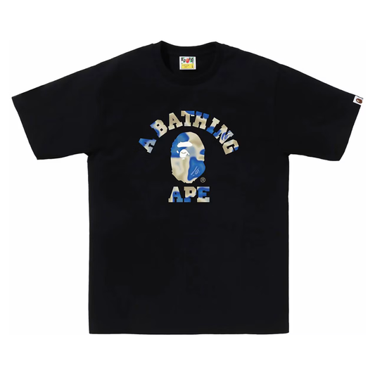 Bape Liquid Camo College Tee (Black/Blue)
