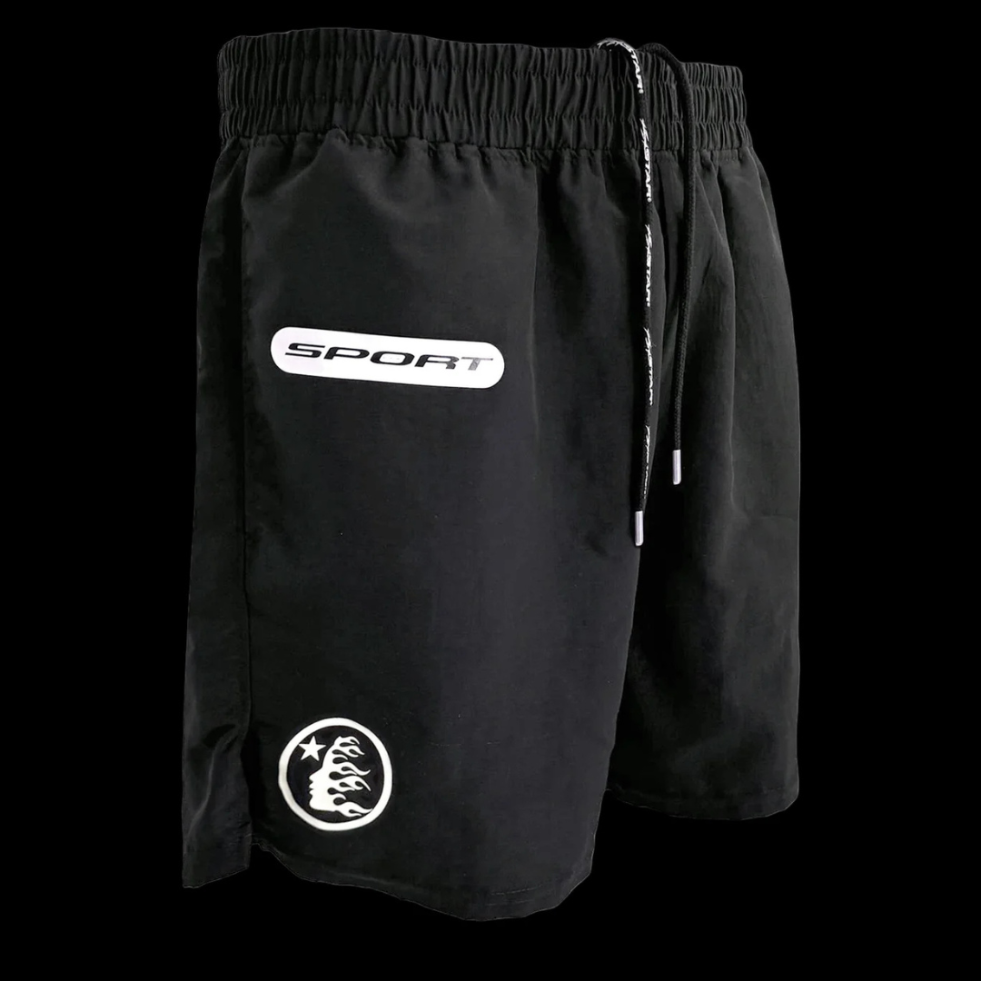 Hellstar Tri Logo Athletic Shorts (Black)