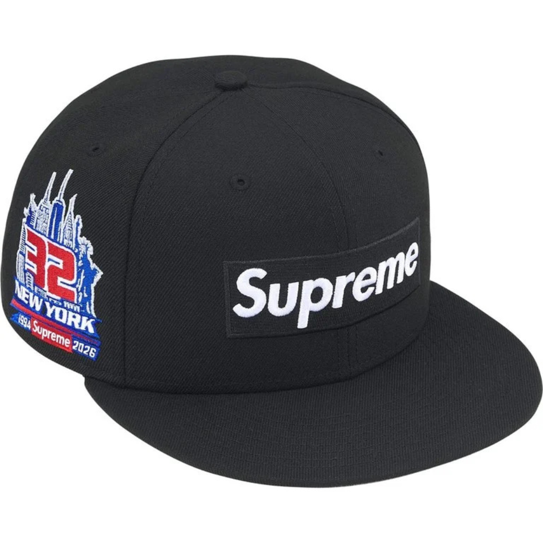 Supreme x New Era Shop Box Logo Fitted Hat (Black)