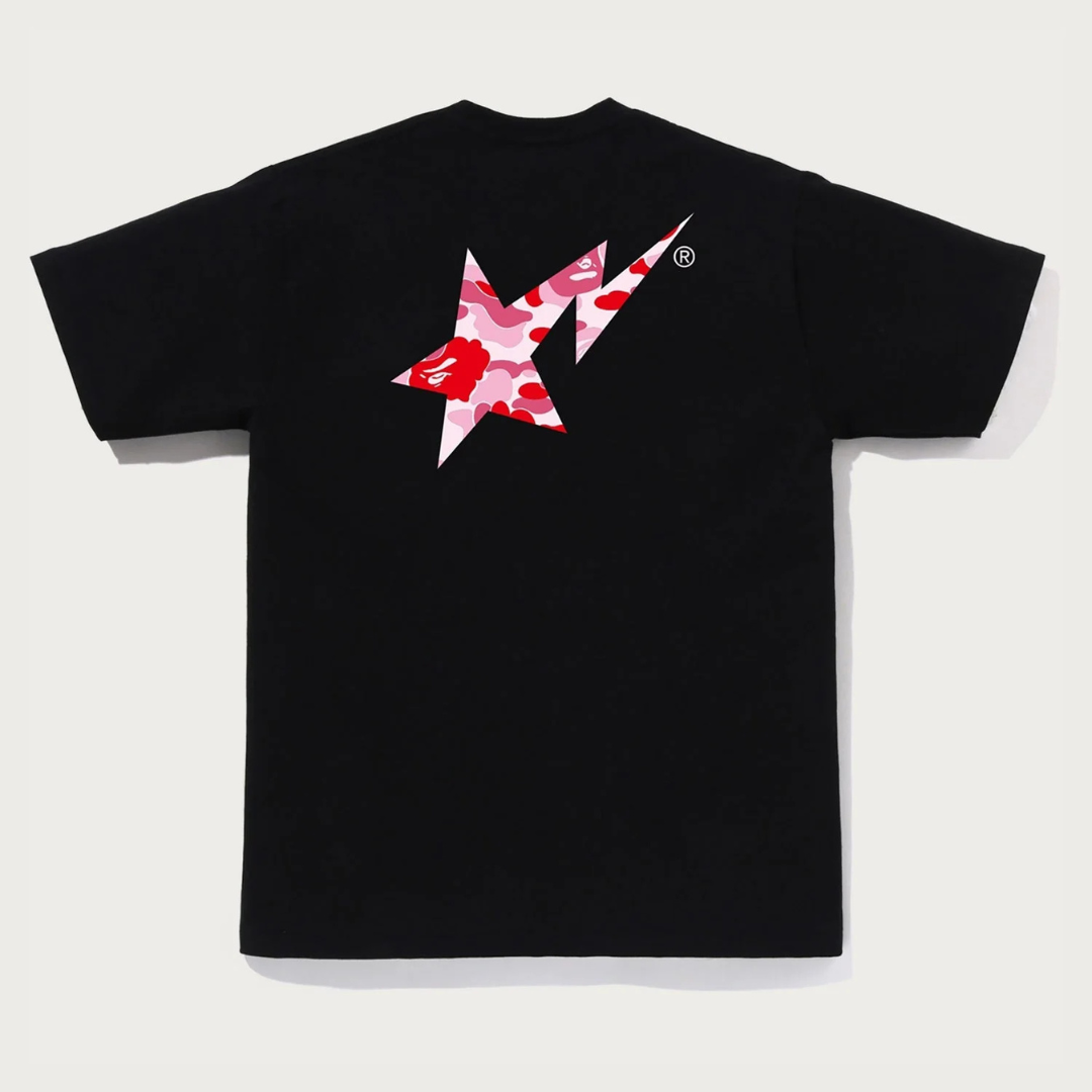 Bape ABC Camo Bape Sta Tee (Black/Pink)