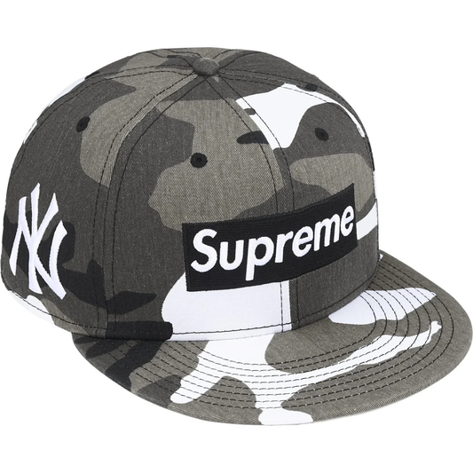 Supreme x New Era MLB Teams Box Logo Fitted Hat (Snow Camo)(New York Yankees)