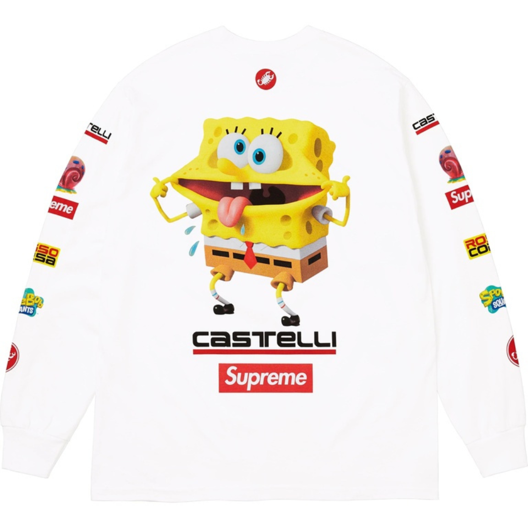 Supreme SpongeBob/Castelli Racing L/S Tee (White)