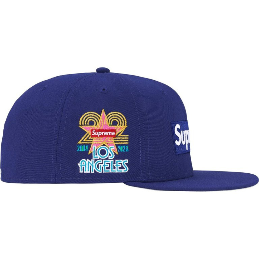 Supreme New Era Shop Box Logo Fitted Hat (Blue)