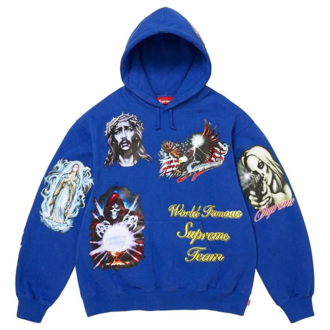 Supreme Sticker Hoodie (Blue)