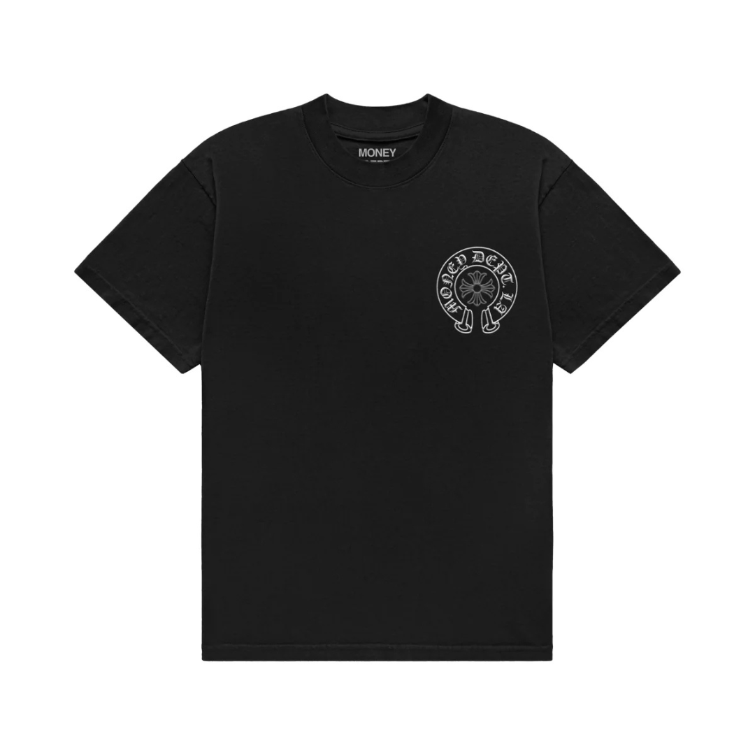Money Dept Old English Puff Print Tee (Black/White)