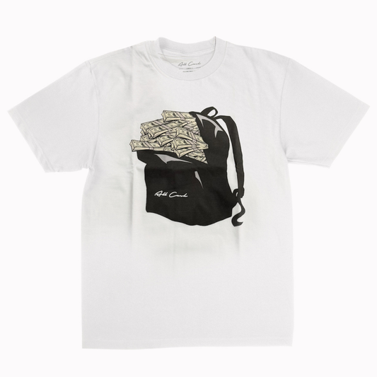 All Cash Backpack Tee (White)