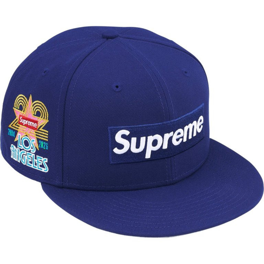 Supreme New Era Shop Box Logo Fitted Hat (Blue)