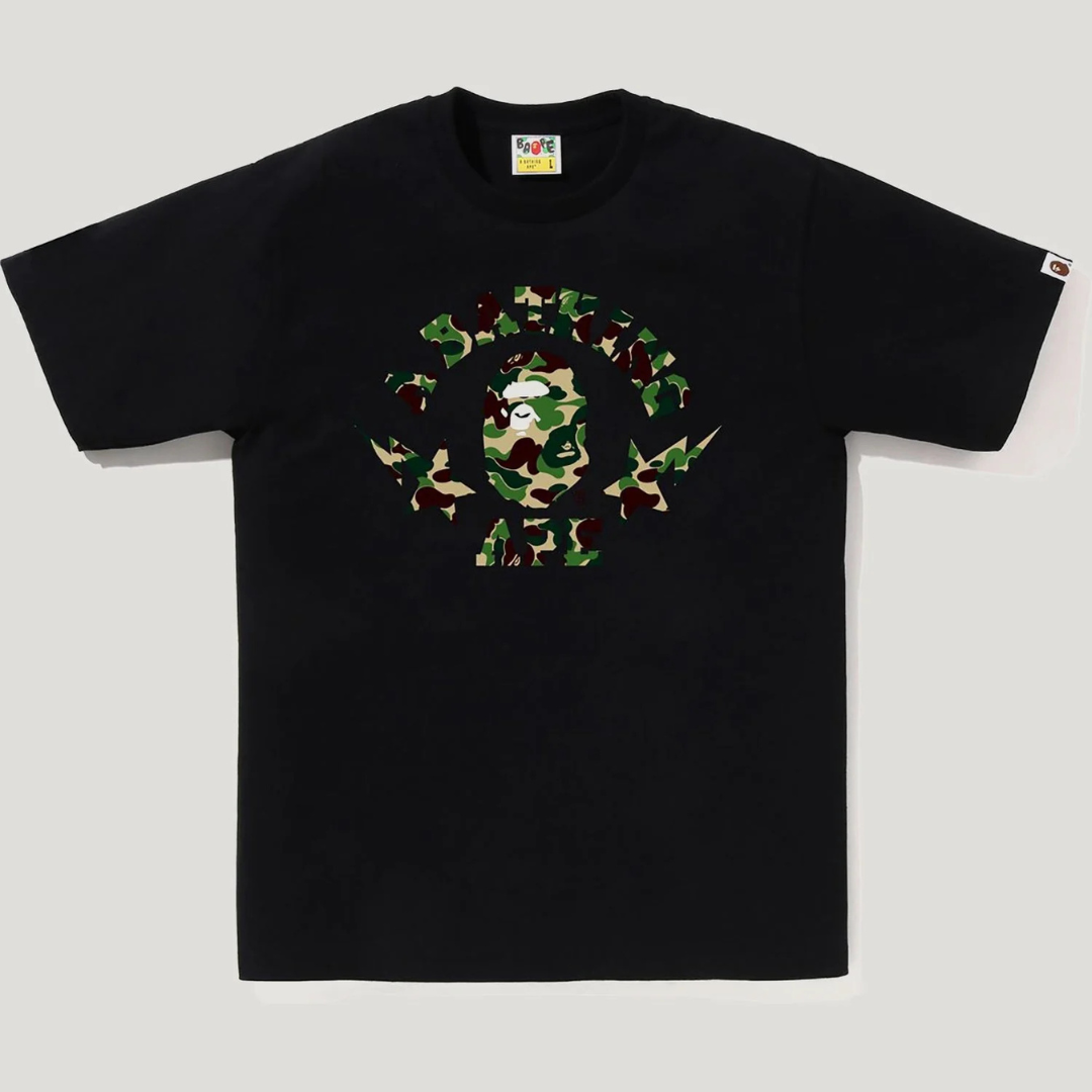 Bape ABC Camo Sta College Tee (Black/Green)