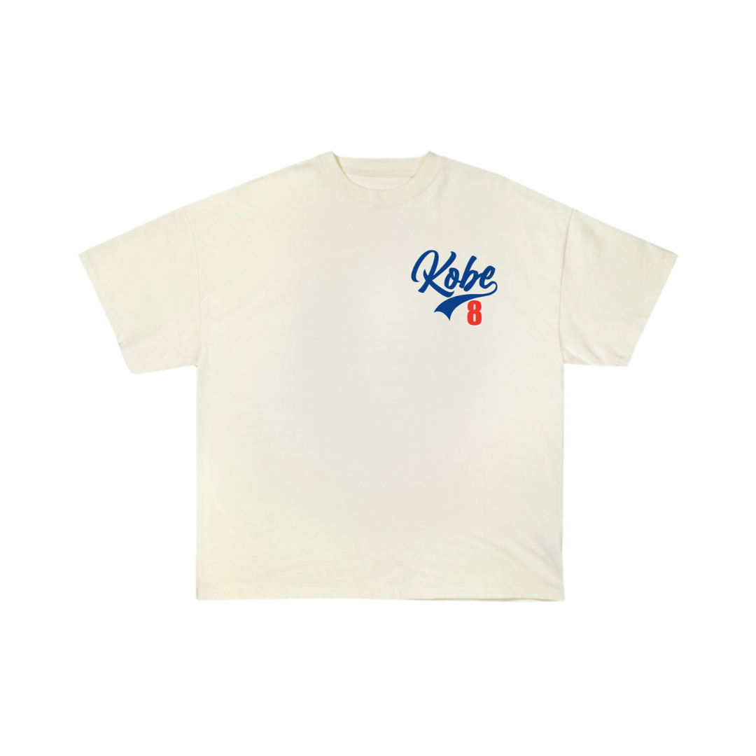 Stars Never Fall Kobe Dodgers Font Tee (Off White)