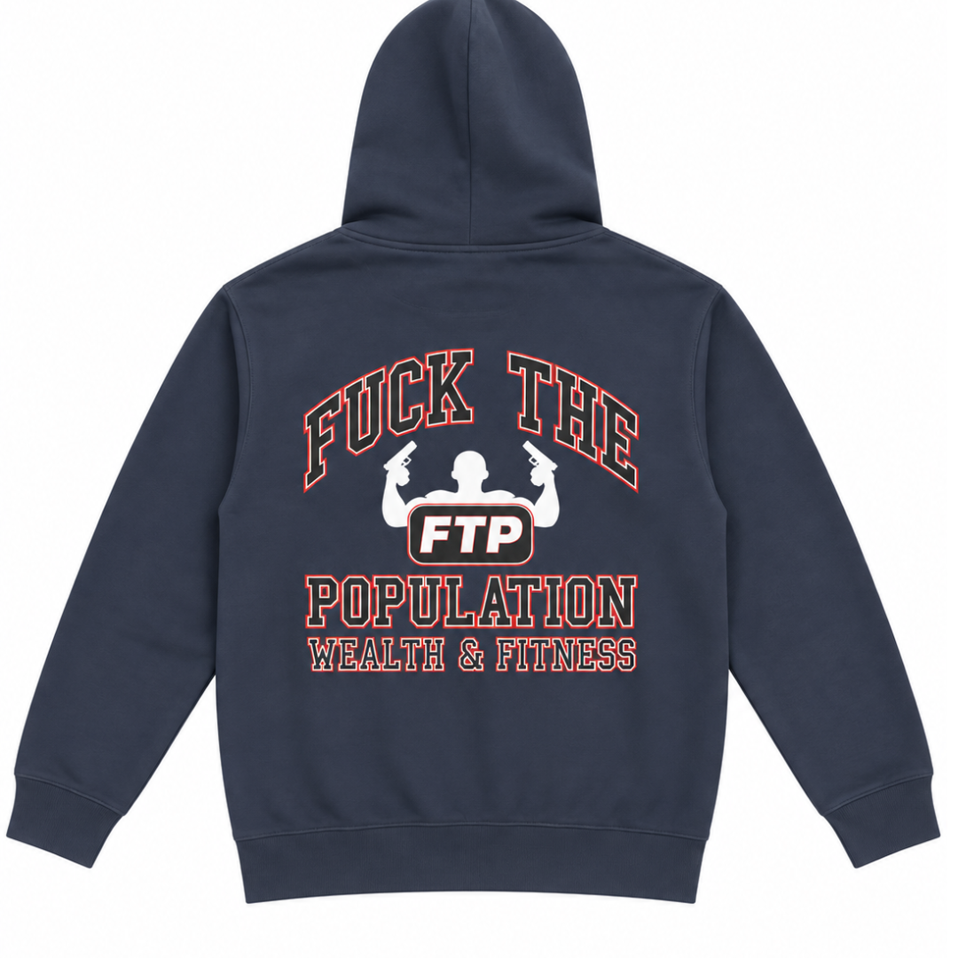 FTP Wealth & Fitness Zip Up Hoodie (Navy)