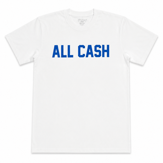 All Cash Slogan Tee (White/Blue)