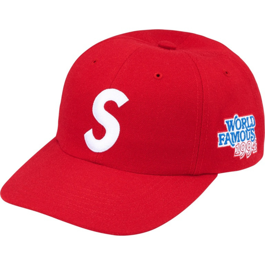 Supreme World Famous S Logo 6 Panel Hat (Red)