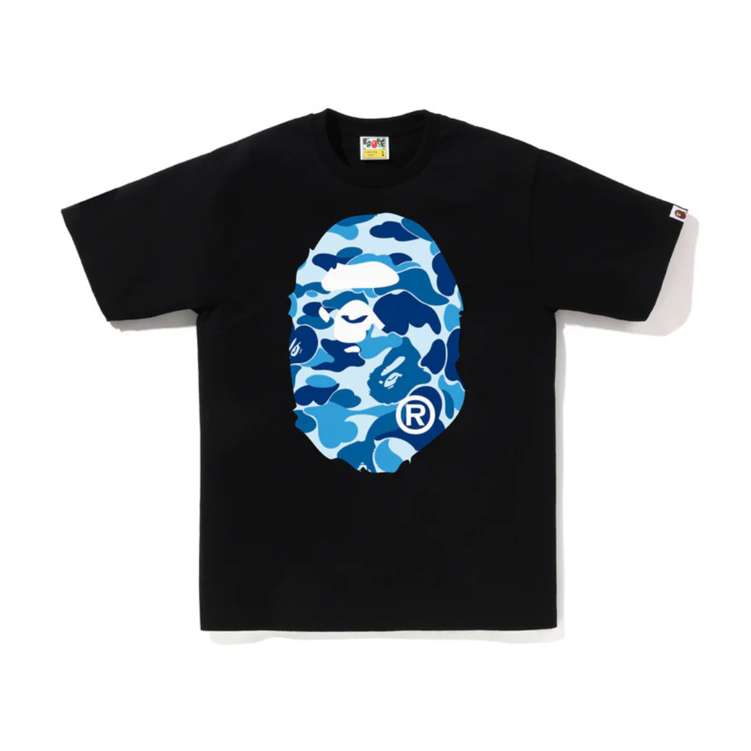 Bape ABC Camo Big Ape Head Tee (Black/Blue)