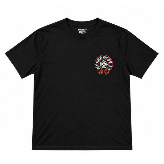 Money Dept Old English Tee (Black/Red)