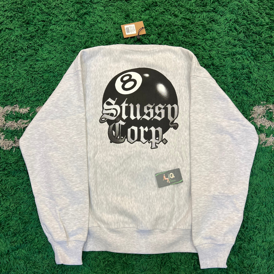 Stussy 8 Ball Corp Crewneck (Ash heather)