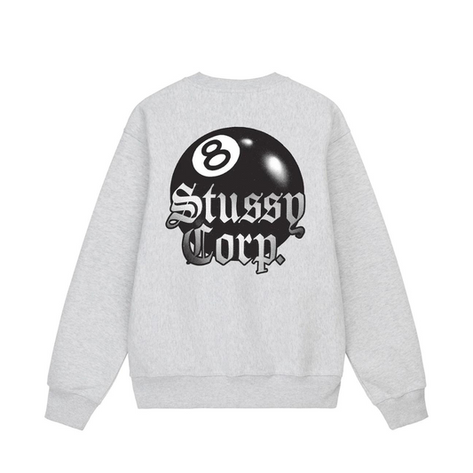 Stussy 8 Ball Corp Crewneck (Ash heather)