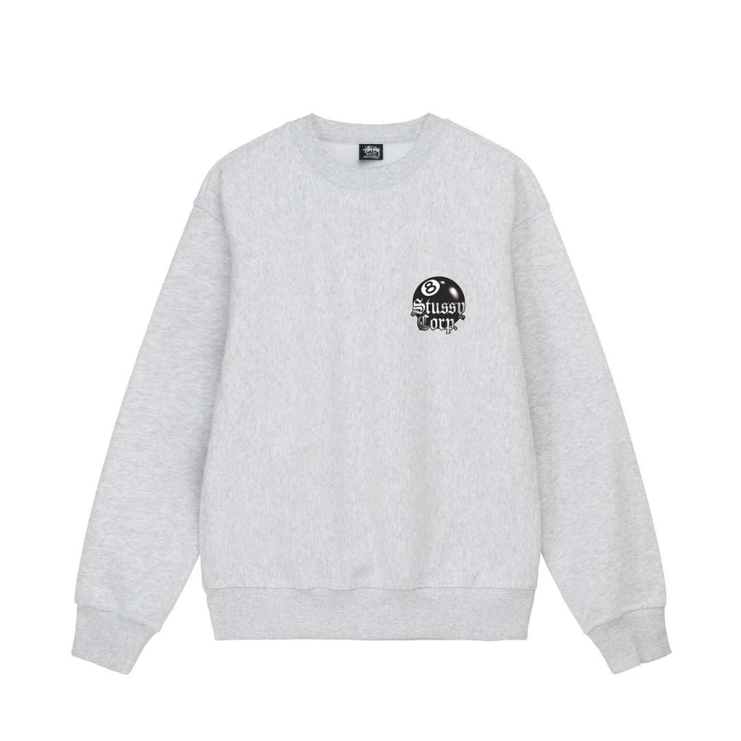 Stussy 8 Ball Corp Crewneck (Ash heather)