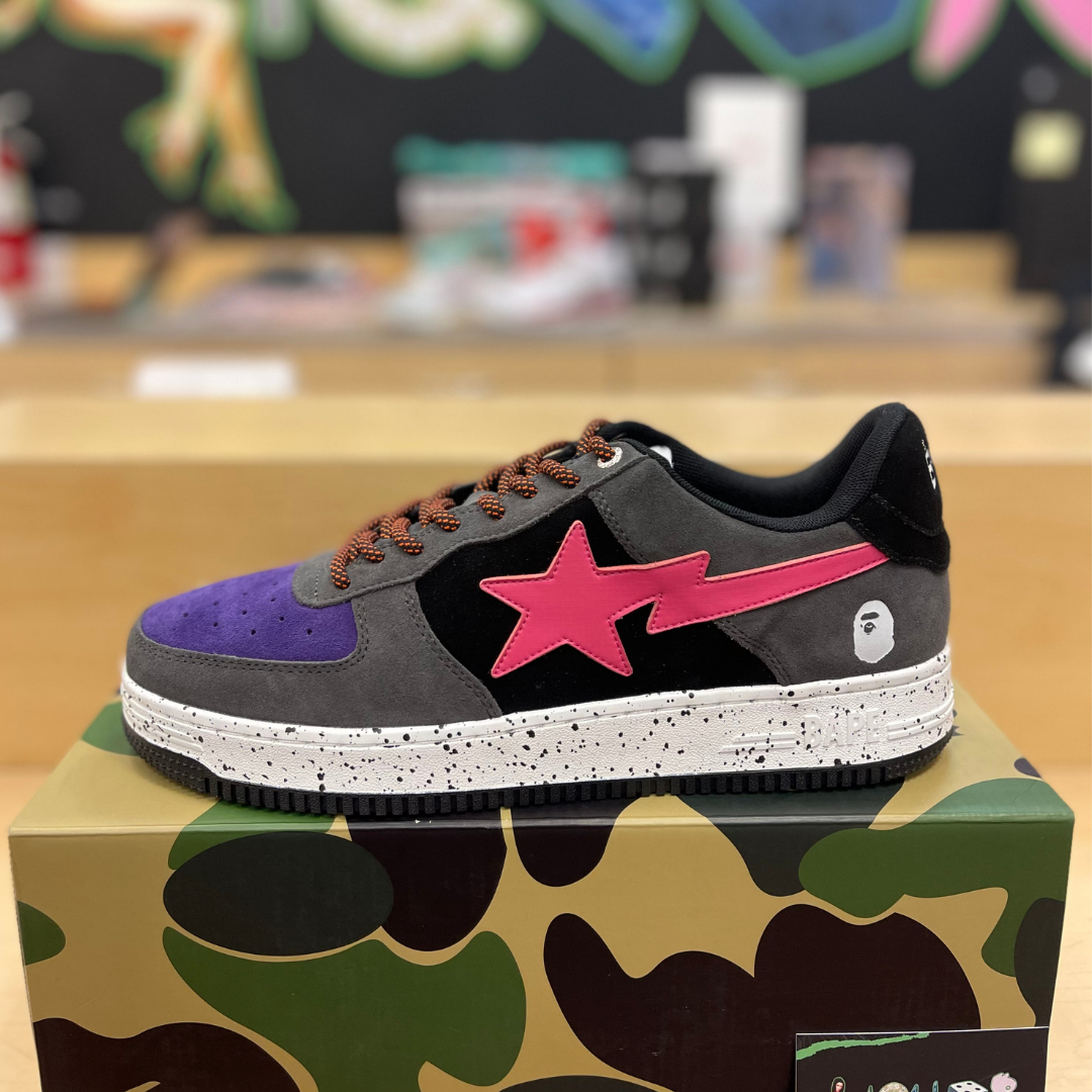 A Bathing Ape Bape Sta (Black/Grey/Pink Suede)